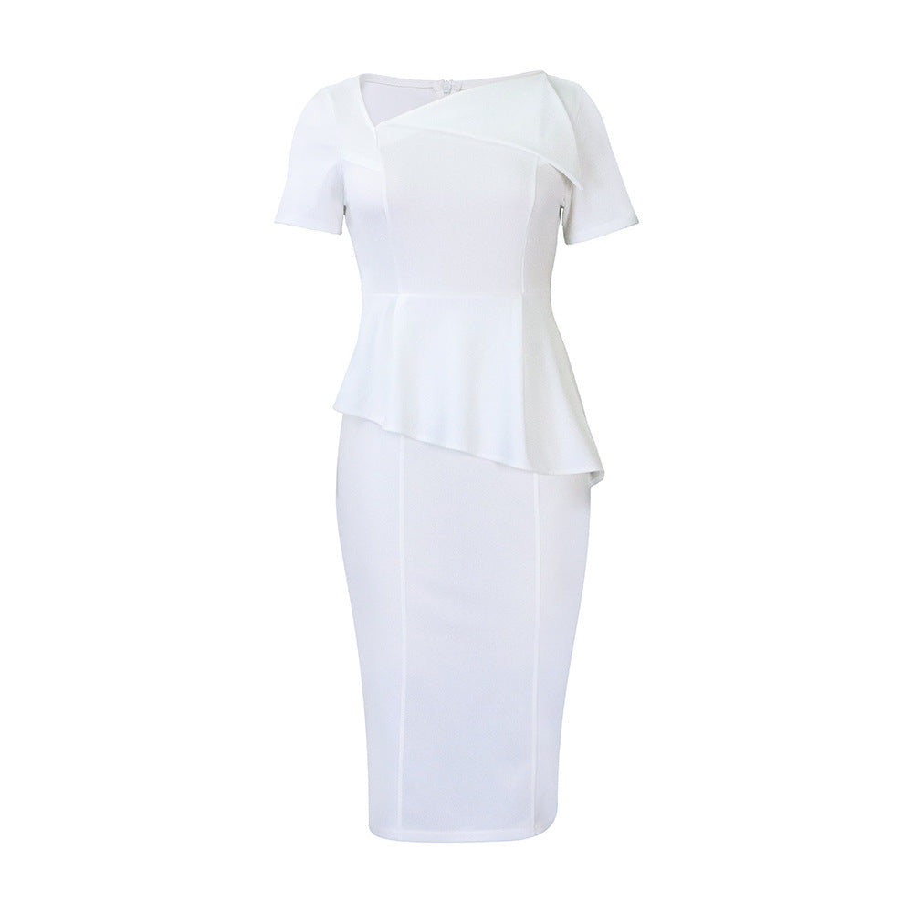 Damen Etuikleid Voluminöses Schößchen Eleganter Schnitt Eveloria