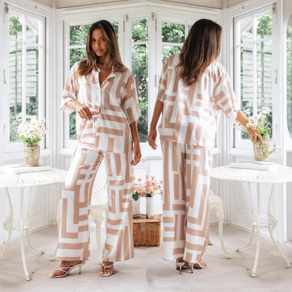 Damen Lounge-Anzug Geometrisches Muster Eveloria - Eveloria