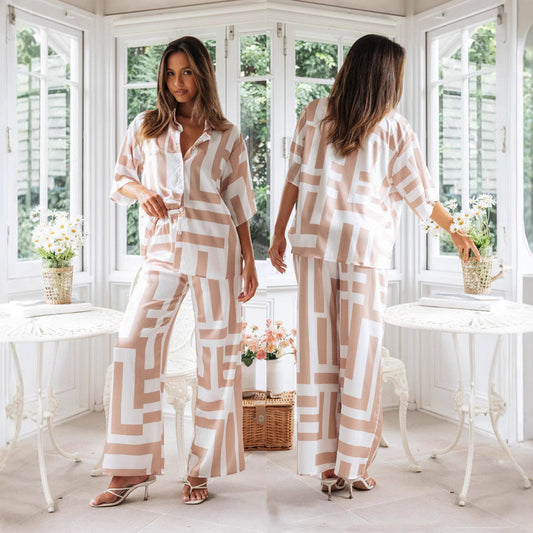 Damen Lounge-Anzug Geometrisches Muster Eveloria - Eveloria