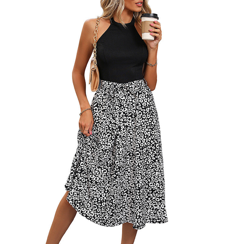 Damen Midikleid Leopardenmuster Elegant