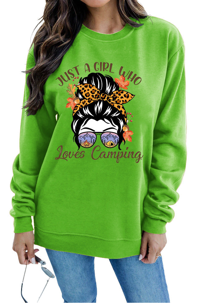 Damen Sweatshirt Campingmotiv Eveloria