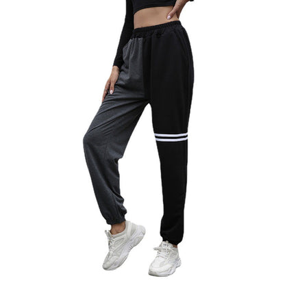 Damen Sportfreizeithose Elastischer Bund Seitentaschen