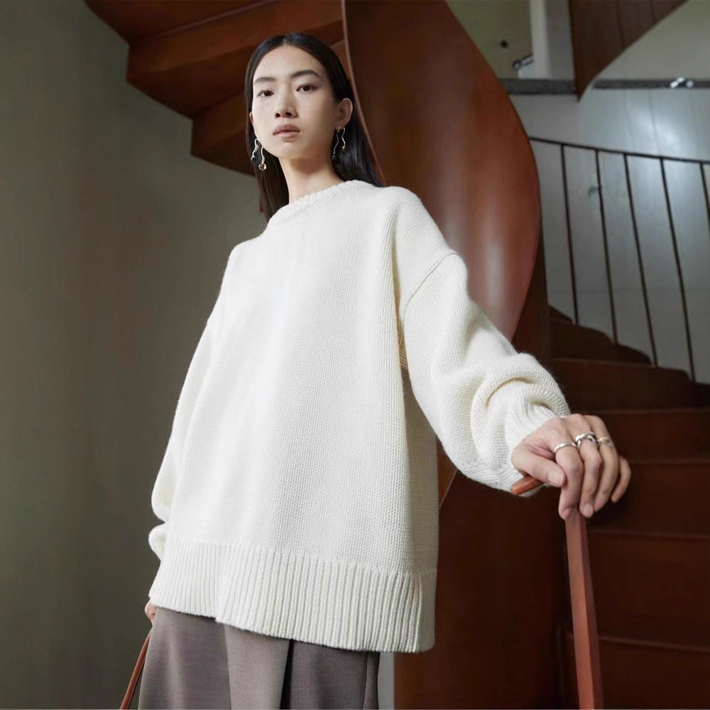 Damen Strickpullover Langärmlig Höher Kragen Eveloria