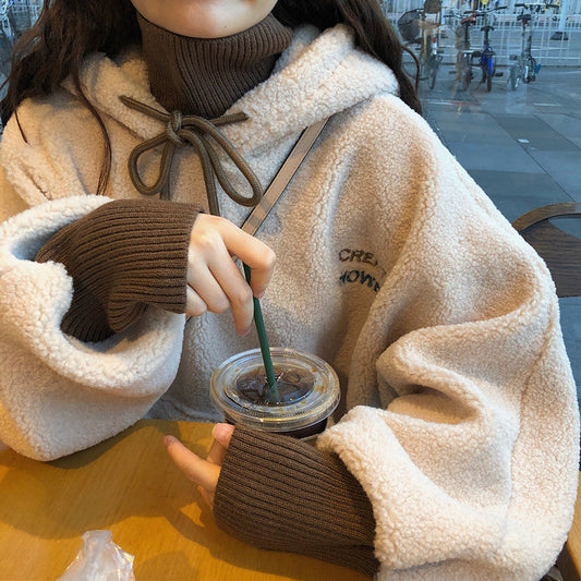 Damen Oversized Kapuzenpullover Kuschelfleece Vordertasche Elastisch - Eveloria