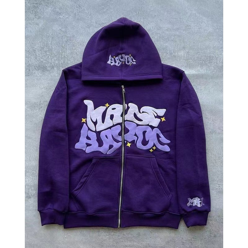 Damen Kapuzenjacke Lässiger Schnitt Graffiti Print Eveloria
