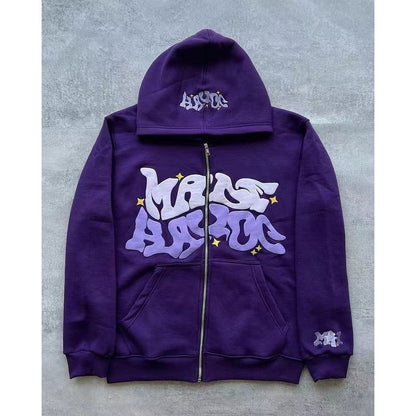 Damen Kapuzenjacke Lässiger Schnitt Graffiti Print Eveloria