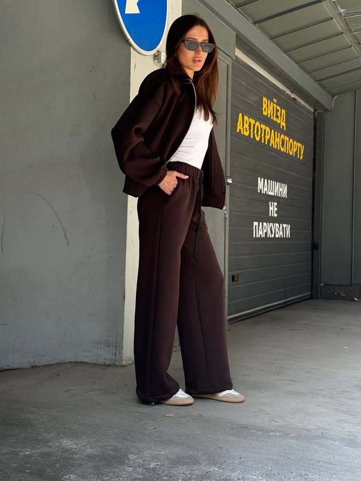 Damen Oversized Jogginganzug Kapuze Elastisch Eveloria