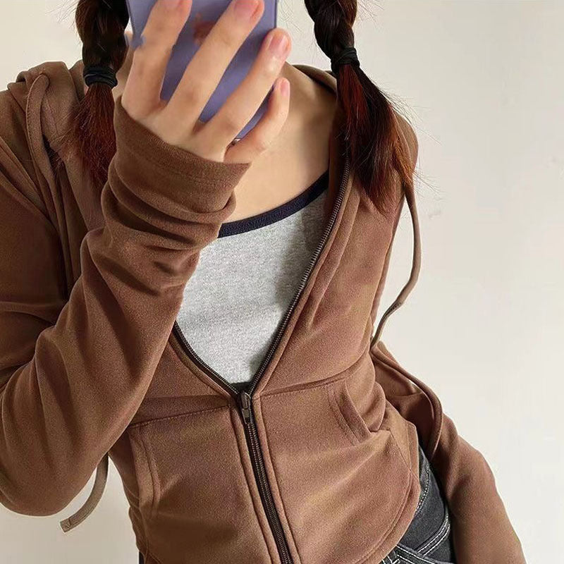 Damen Sportjacke Kapuzenjacke Reißverschluss Gemütlich Schwarz - Eveloria
