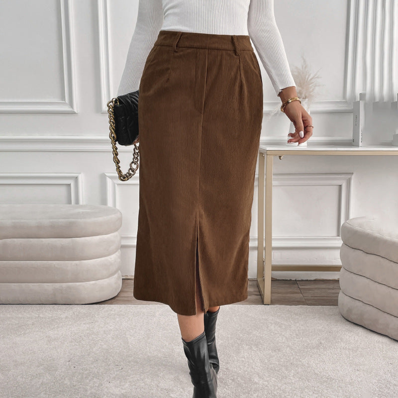 Eveloria Damen Maxirock mit Schlitz und Taschen