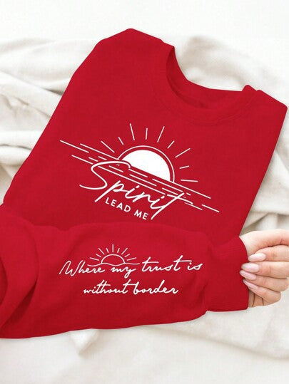 Damen Sweatshirt Weich Fließend mit Druck Eveloria