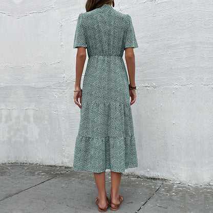Damen Kleid Kurzärmelig Rüschendesign Eveloria