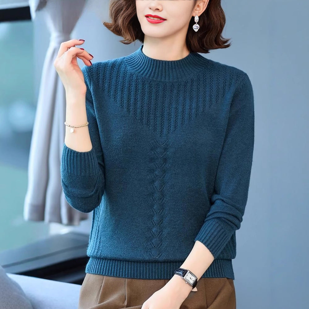 Damen Strickpullover Zopfmuster Eveloria