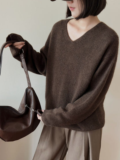 Damen Pullover V-Ausschnitt Qualität Eveloria