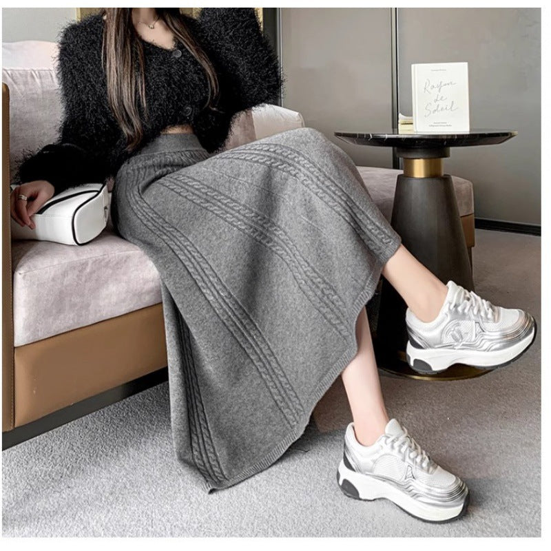 Damen Strickrock Midi aus Eveloria