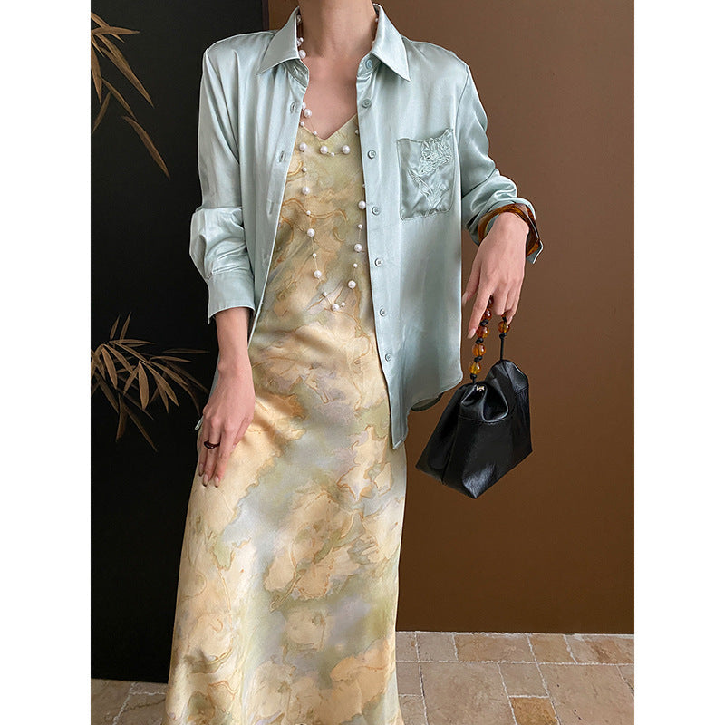 Damen Bluse klassischer Schnitt mit Stickdetailsweiß - Eveloria