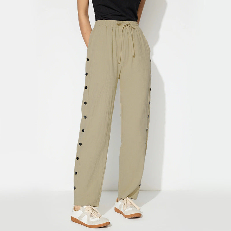 Damen Joggpants Dekorative Knöpfe Eveloria Schwarz - Eveloria