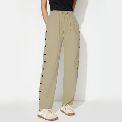 Damen Joggpants Dekorative Knöpfe Eveloria Schwarz - Eveloria