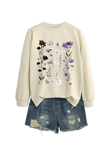 Damen Sweatshirt Florales Design Weich Eveloria
