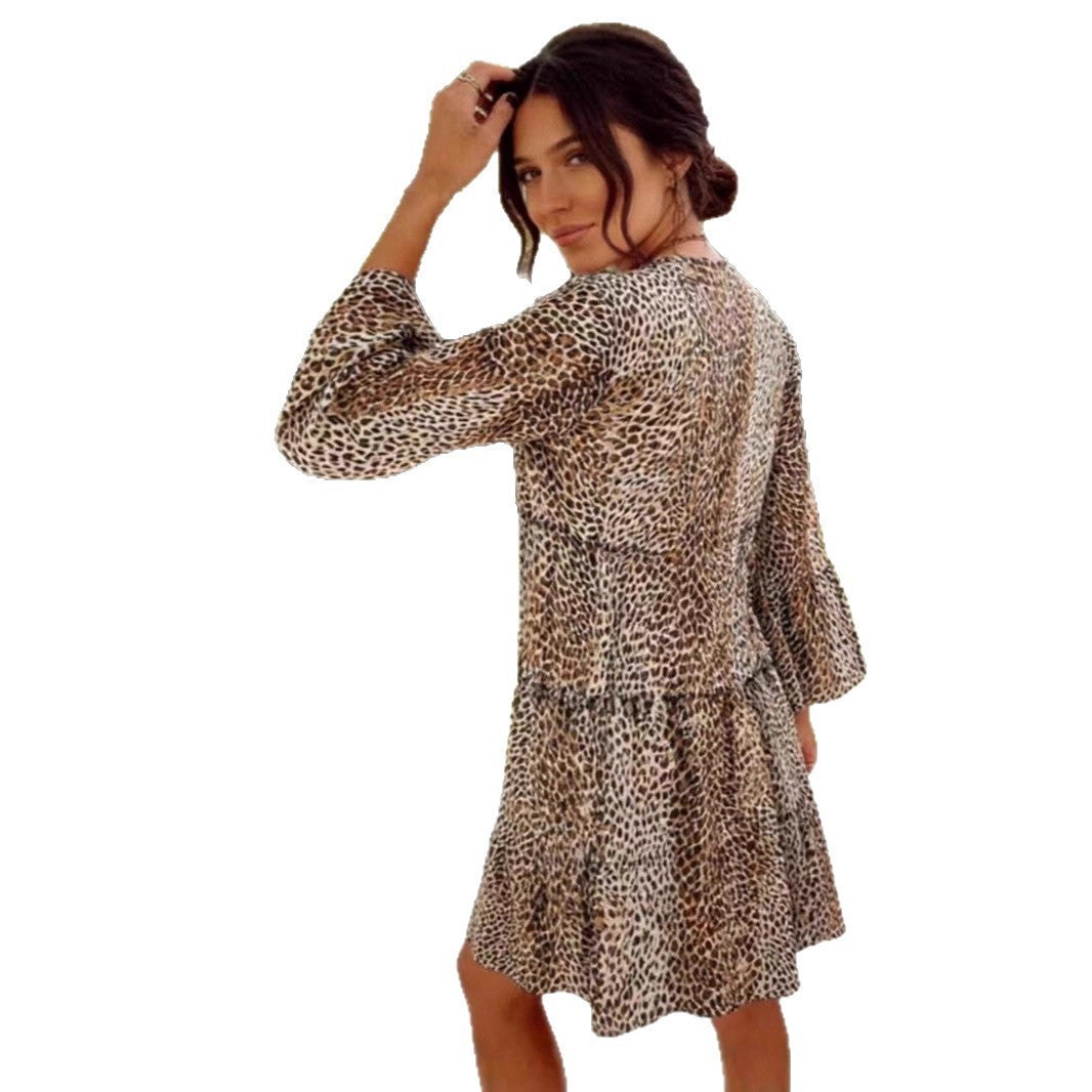 Damen Hemdkleid Luftig Tiermotiv Elegantes Design Eveloria