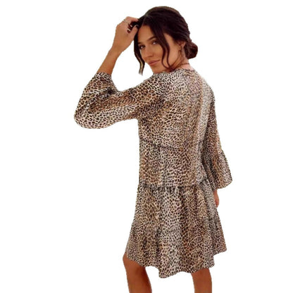 Damen Hemdkleid Luftig Tiermotiv Elegantes Design Eveloria