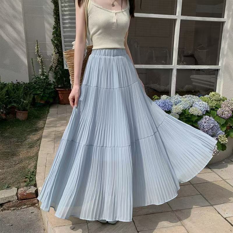 Damen Maxirock Elegant Faltenwurf Eveloria