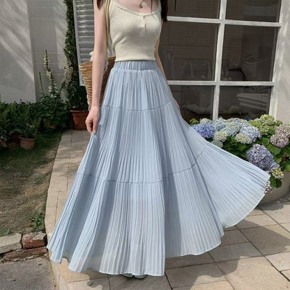 Damen Maxirock Elegant Faltenwurf Eveloria