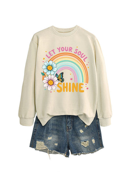 Damen Sweatshirt Bunt Florales Grafikdesign Eveloria