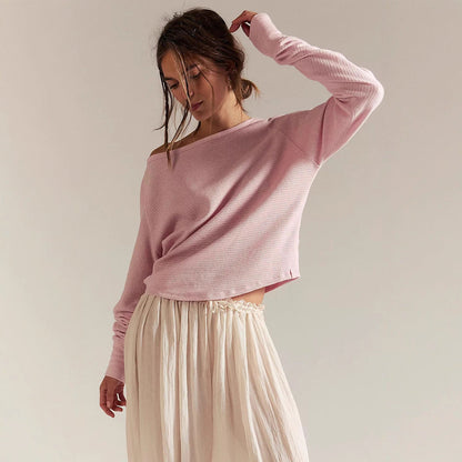 Damen Off-Shoulder Sweatshirt Eveloria Lässig - Eveloria