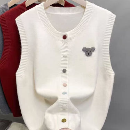 Damen Strickweste Bärenmotiv Eveloria