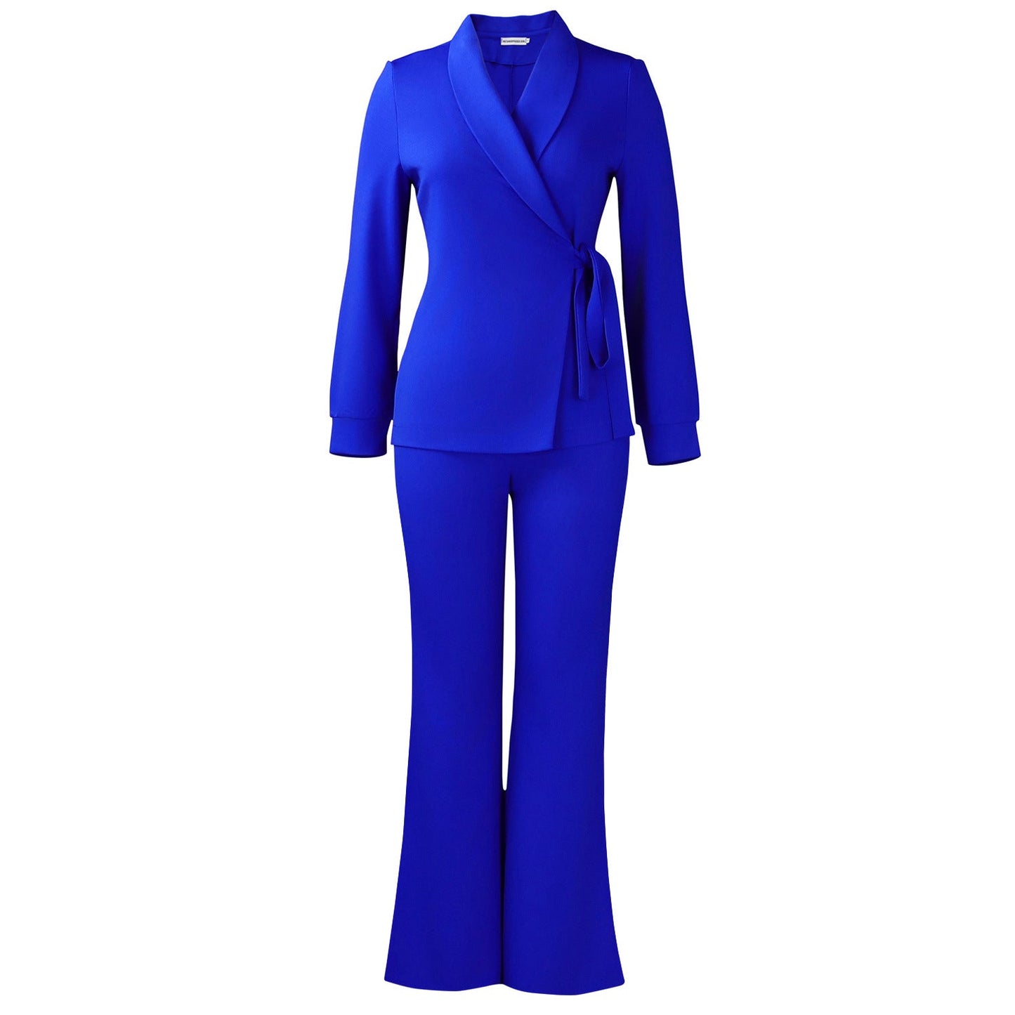 Damen Blazer-Set Weites Bein Modischer Gürtel Eveloria