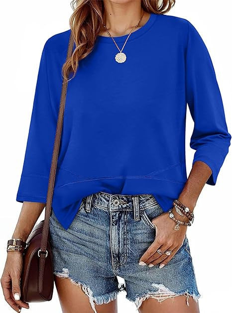 Damen Pullover 3/4 Ärmel Lässig Eveloria
