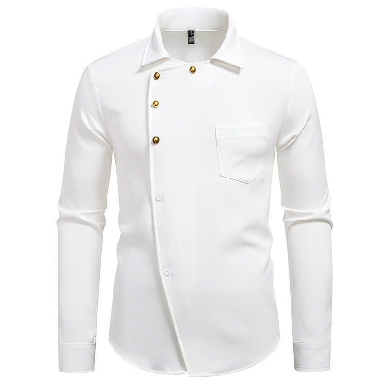 Herren Hemd Asymmetrisches Knopfdesign Eveloria Elegantes Design