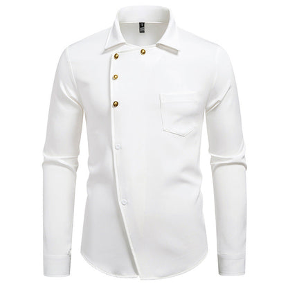 Herren Hemd Asymmetrisches Knopfdesign Eveloria Elegantes Design