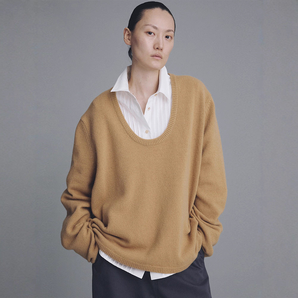 Damen Strickpullover Rundhalsausschnitt Eveloria