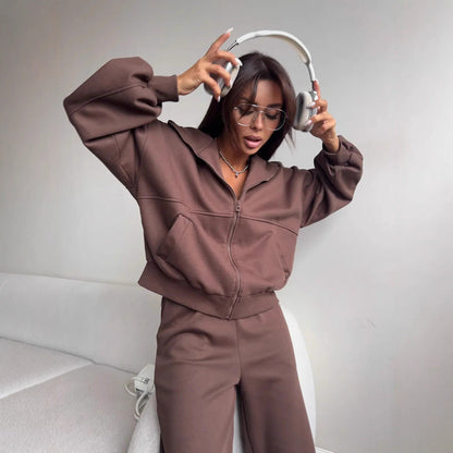 Eveloria Damen Sweatjacke Jogginghose Set Bequem
