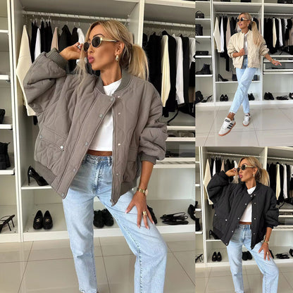 Damen Steppjacke Elastische Bündchen Eveloria