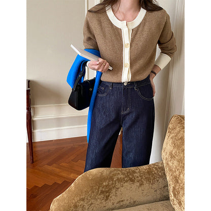 Damen Strickpullover mit Knöpfen und gemütlichem Schnitt