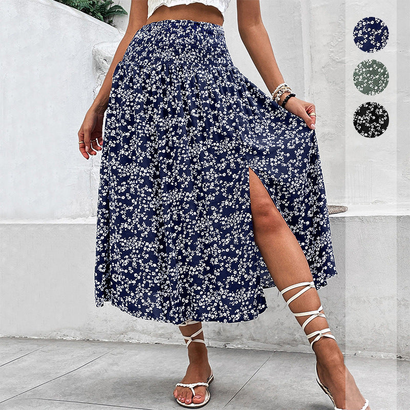 Damen Maxikleid Elastischer Bund Florales Design Eveloria - Eveloria
