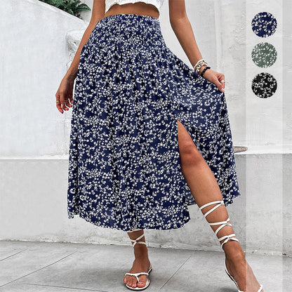 Damen Maxikleid Elastischer Bund Florales Design Eveloria - Eveloria