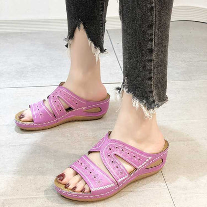 Damen Orthopädische Sandalen Sommer Atmungsaktiv Beige