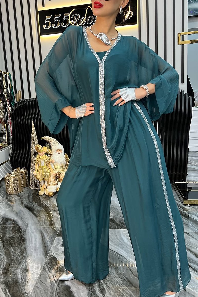 Eveloria Damen Jumpsuit Luftig Elegant Glitzernd