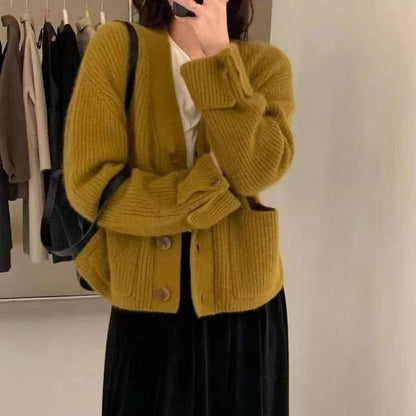 Damen Grobstrickcardigan mit Taschen Eveloria