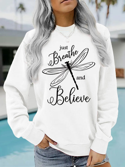 Damen Sweatshirt Drachenfliegen-Motiv Lässiger Schnitt Eveloria