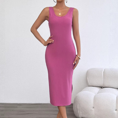 Damen Rippstrick Midikleid Figurbetont Bequem Schwarz Eveloria - Eveloria