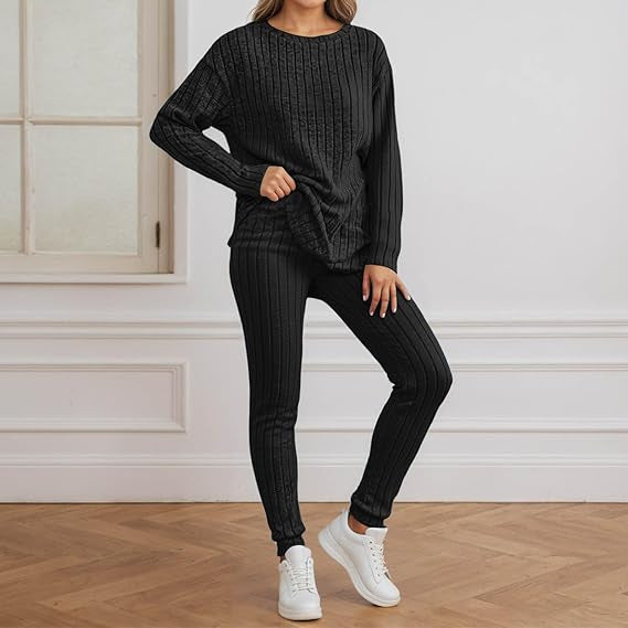 Damen Strickensemble Rippenstruktur Eveloria
