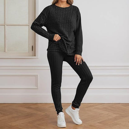 Damen Strickensemble Rippenstruktur Eveloria