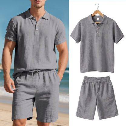 Eveloria Damen Kurzärmliges Poloshirt Strandanzug Shorts Set