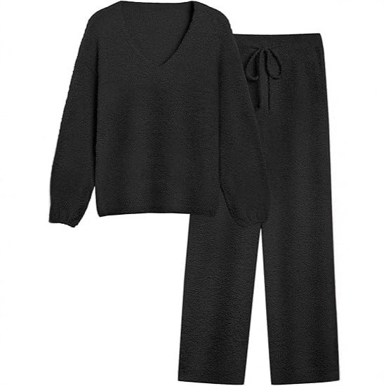 Damen Lounge-Set Weiches Strukturmaterial Beige