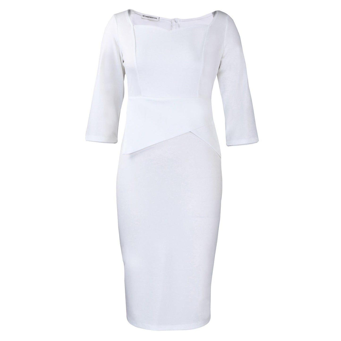 Damen Bodycon-Kleid Asymmetrischer Saum 3/4 Ärmel Eveloria