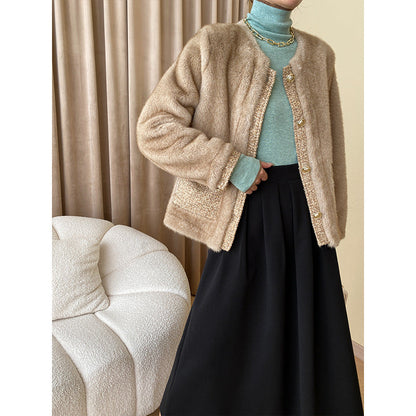 Damen Strickjacke Kuschelig Mit Knöpfen Und Taschen